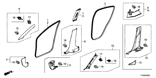 2018 Honda HR-V Garnish, R. *NH882L* Diagram for 84131T7WA01ZA