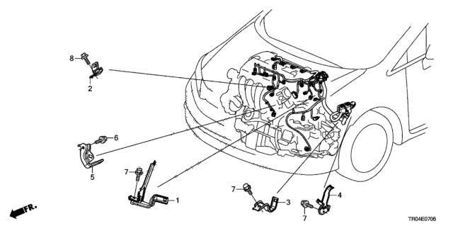 2012 Honda Civic  Stay, Engine Harness Diagram for 32745R40A00