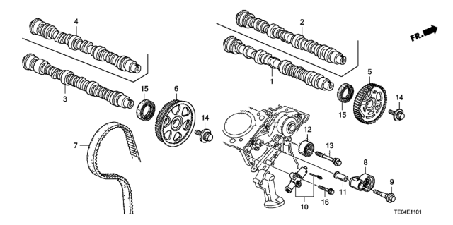 2011 Honda Accord  Camshaft, Rear Diagram for 14200R70A01