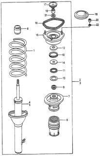 1984 Honda Accord  Spring, Front Diagram for 51401SA5631
