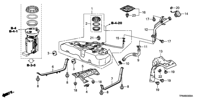 2013 Honda Crosstour  Clip, Fuel Filler Cover Diagram for 91599TP6A01