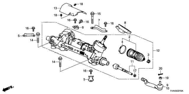 2019 Honda Accord  Stiffener, FR. Gear Box Mounting Diagram for 53450TVAA00