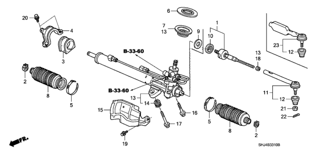 2006 Honda Odyssey Boot, Tie Rod End Diagram for 53546S3VA02