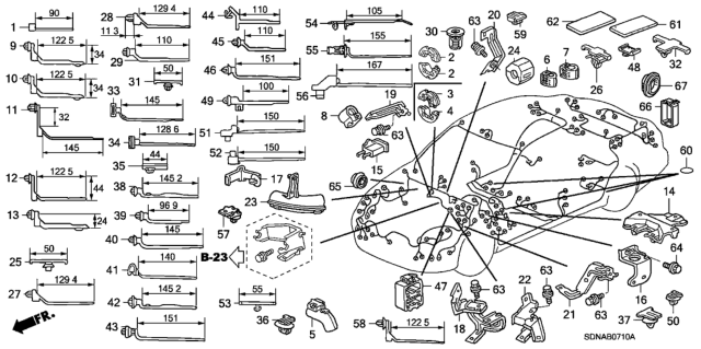 2007 Honda Accord  Holder, Connector (128.6MM) (Natural) Diagram for 91531SR3003