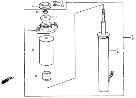 1985 Honda Civic  Shock Absorber Unit, Left Front (Showa) Diagram for 51606SB3961