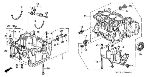 2003 Honda Insight  Pin, Dowel (16X20) Diagram for 11126PHM300