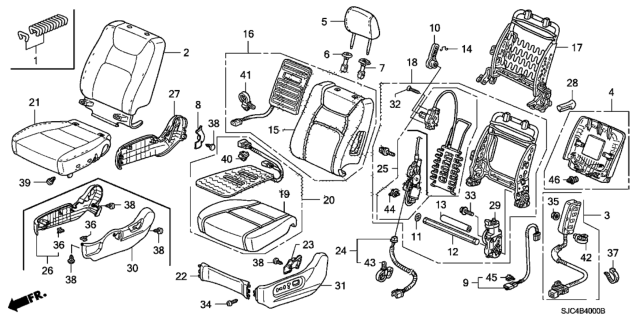 2006 Honda Ridgeline  Lumbar, L. FR. Seat Diagram for 81610SJCA51