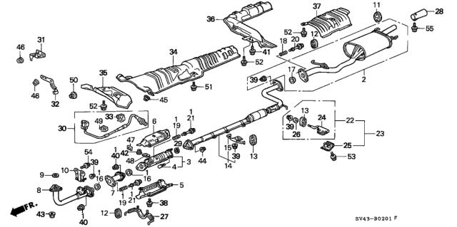 1997 Honda Accord Clip, Wire Harness Diagram for 36538P8AA01