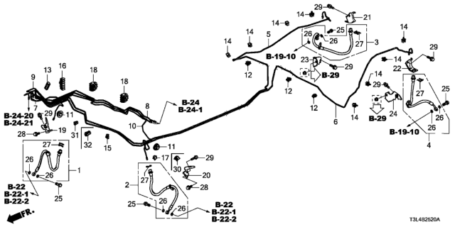 2016 Honda Accord  Pipe C, Brake Diagram for 46330T3LA00