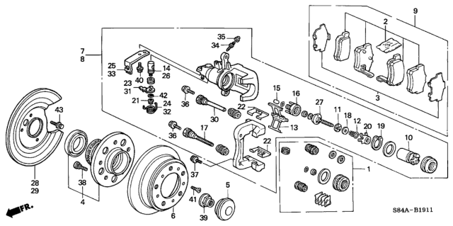 2002 Honda Accord  Shim Set, RR. Diagram for 06435S84J00