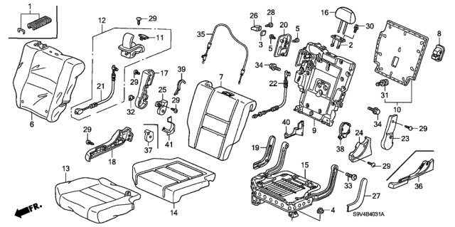2005 Honda Pilot  Cable, R. Lock Diagram for 81366S9VA01