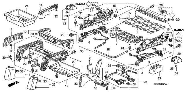 2005 Honda Odyssey Frame, FR. Seat Cushion Diagram for 81139SDAA22