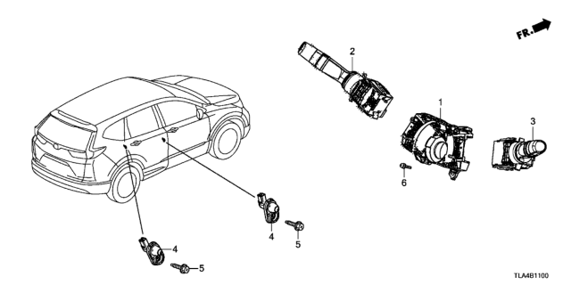 2019 Honda CR-V  Switch Assembly, Wiper Diagram for 35256T6AC01