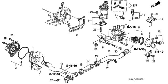 2005 Honda Civic Valve Set, EGR Diagram for 18011PLMA01
