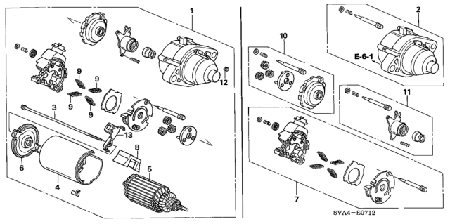 2008 Honda Civic  Starter, Core Id (Sm-71002) (Reman) (Cme/Mitsuba) Diagram for 06312RRA505RM