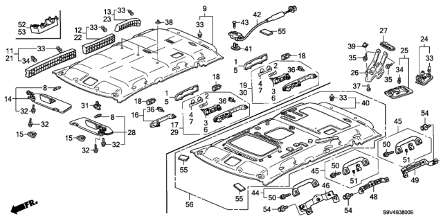 2003 Honda Pilot  Cap, Sunvisor *NH220L* (CLEAR GRAY) Diagram for 83236S9VA01ZB