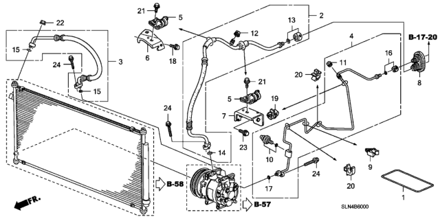 2008 Honda Fit  Bracket B, Air Conditioner Pipe Diagram for 80362SAAG00