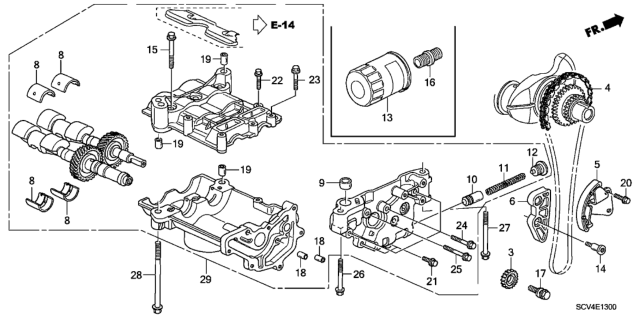 2003 Honda Element  Shaft, FR. Balancer Diagram for 13410RAAA00