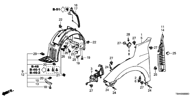 2017 Honda Civic Rivet (4.8MM) Diagram for 90853SJAA00