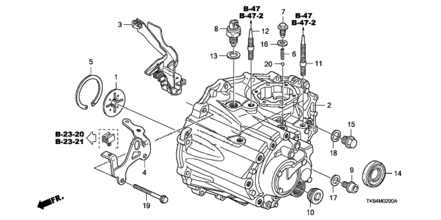 2010 Honda Fit Case, Transmission Diagram for 21210PWLB00