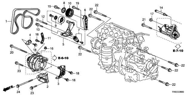 2014 Honda Civic  Cover, Bearing Diagram for 31185RNA000