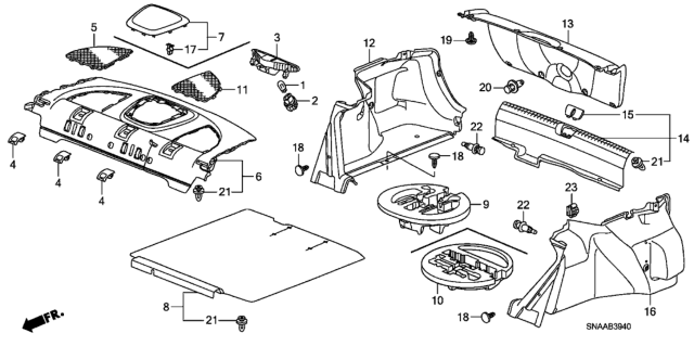 2009 Honda Civic  Lid, Child Anchor Open & Close*NH598L* (ATLAS GRAY) Diagram for 84501SNAA01ZA