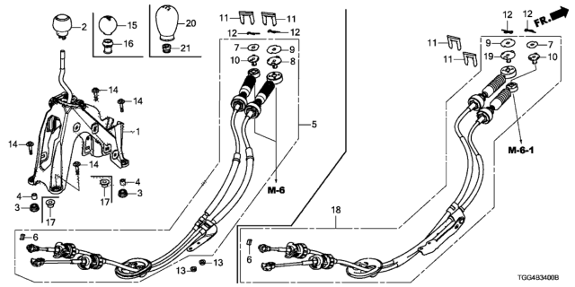 2019 Honda Civic  Spring Clip Diagram for 54321TBAA01