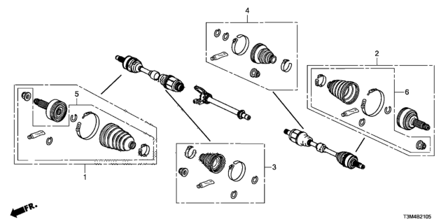 2017 Honda Accord  Boot Set, Outboard Diagram for 44018T1WA01