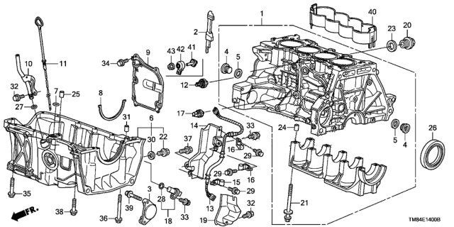 2014 Honda Insight  Spacer, Cooling Control Diagram for 11104RB0J00