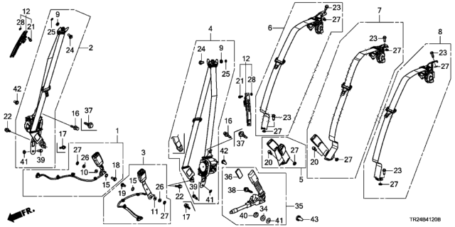 2013 Honda Civic  Bolt (7/16"X24) Diagram for 90142TR3004