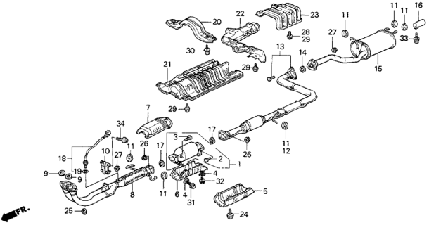 1989 Honda Prelude  Converter (Neh) Diagram for 18160PK2663
