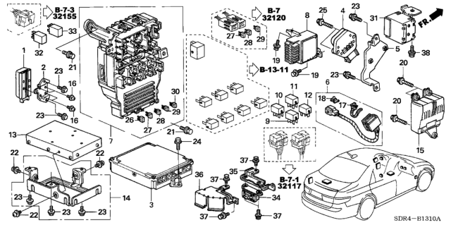 2007 Honda Accord Hybrid  Cover, Yaw & G Sensor Diagram for 39962SEA000
