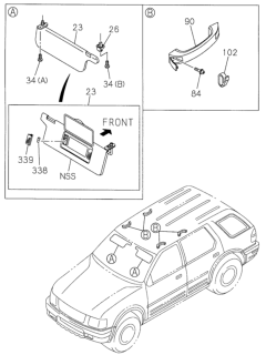 2002 Honda Passport  Grip, Assist Roof Light Gray Diagram for 8971583220