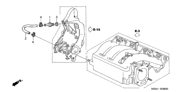 2005 Honda Civic  Tube, PCV Diagram for 17131PRBA00
