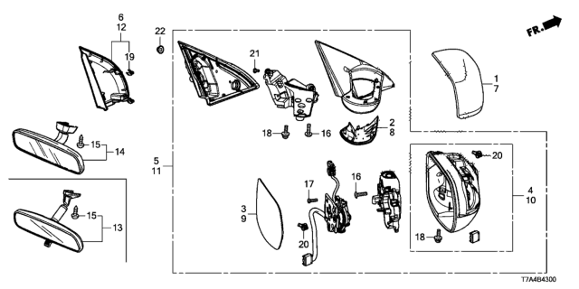 2021 Honda HR-V MIRROR SET, L Diagram for 76258T7WA72