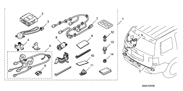 2015 Honda Pilot Back Up Sensor Attachment-Non-PTG Diagram for 08V67SZA100E