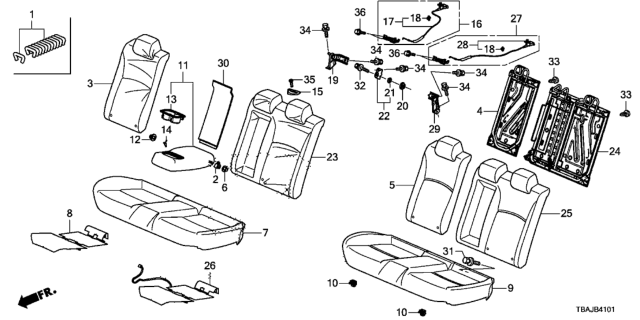 2018 Honda Civic  Cup Holder, Rear Armrest (Deep Black) Diagram for 82184SNAA01ZU