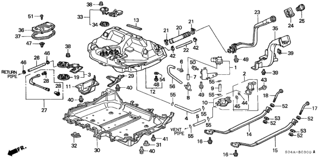 1998 Honda Civic  Bolt Diagram for 17525SR3305
