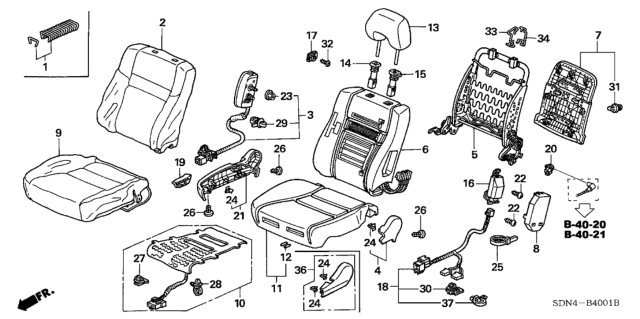 2006 Honda Accord Pad, Right Front Seat Cushion Diagram for 81137SDNL01