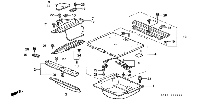 2000 Honda CR-V Stopper A Diagram for 84641S10000