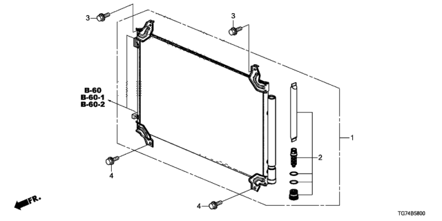 2017 Honda Pilot Condenser Assy. Diagram for 80100TG7A01