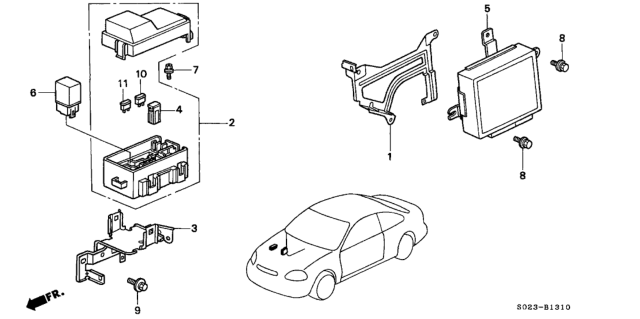 1997 Honda Civic ABS Unit Diagram for 39790S01A02