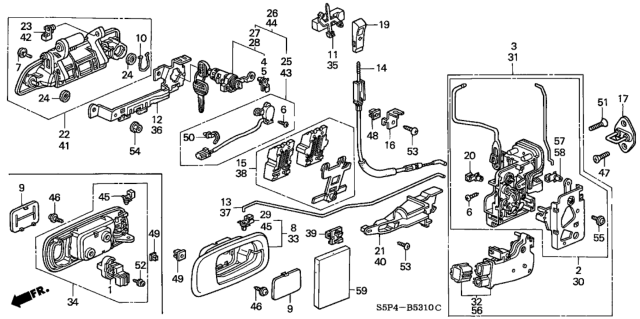 2004 Honda Civic Switch Assy., Auto Door Lock *NH167L* (GRAPHITE BLACK) Diagram for 35380S5AA11ZA
