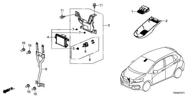 2020 Honda Fit  Pipe, Radar Diagram for 36804T5RA00