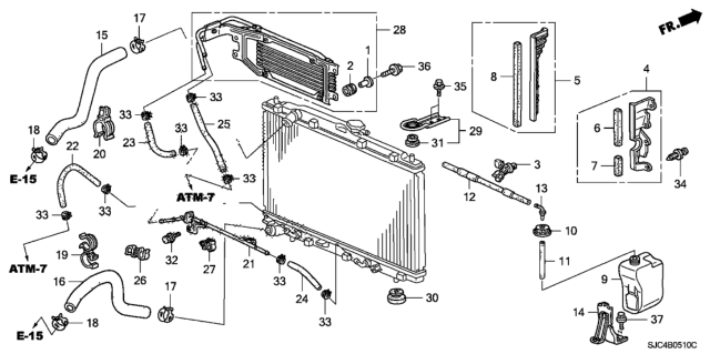 2008 Honda Ridgeline  Hose (150MM) (ATf) (Bs) Diagram for 25213P2AA01