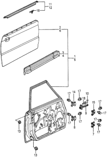 1983 Honda Accord  Panel, R. FR. Door Diagram for 75110SA6673ZZ