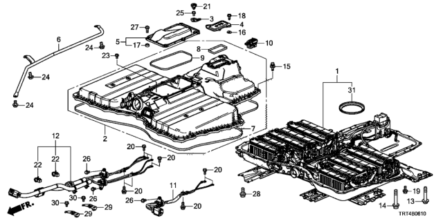 2020 Honda Clarity Fuel Cell  Cover Assy., Ipu Diagram for 1D2695WMA00