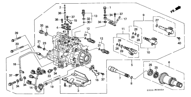 1998 Honda Prelude  Bolt, Flange (6X16) Diagram for 960010601600