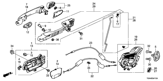 2013 Honda CR-V Latch Assembly, R Door Diagram for 72610T0AH01