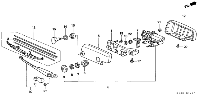 2000 Honda CR-V  Washer B, Special Diagram for 76708SE1003